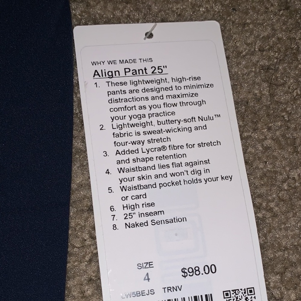 Lululemon Align 25” Navy NWT